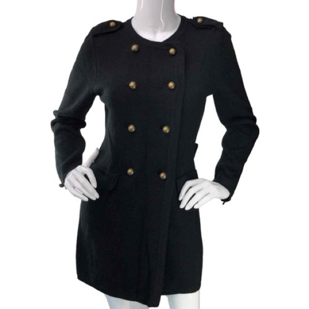 Soft Surroundings Black Cardigan with Gold Accents
